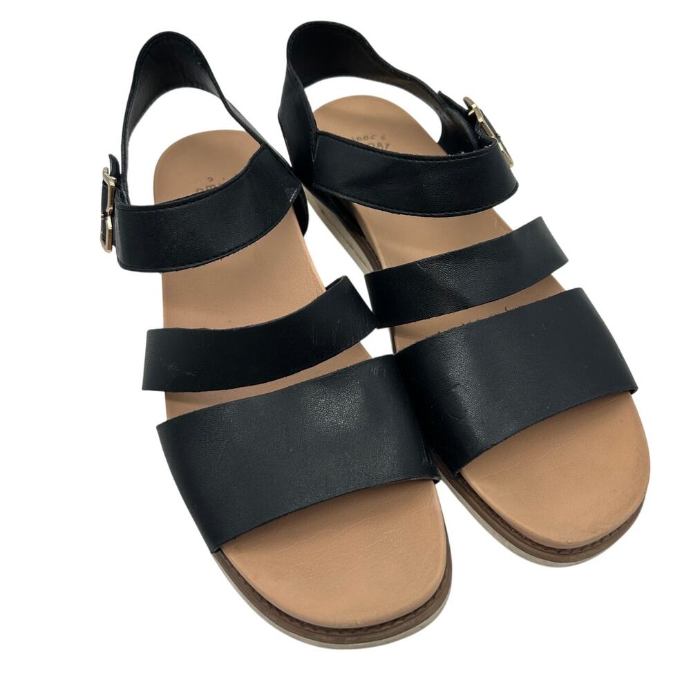 Dr. Scholl's Island Glow Faux Leather Ankle Strap Wedge Sandal Size 9 Summer